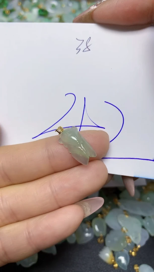 【闪购商品】翡翠挂件18K金镶嵌 天然翡翠A货
