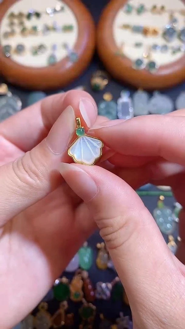 翡翠银S925镶嵌颈饰天然A货翡翠