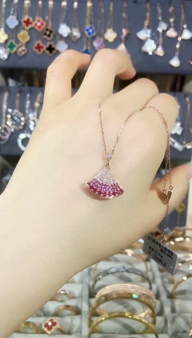 套链钻石18K金镶嵌钻石k玫