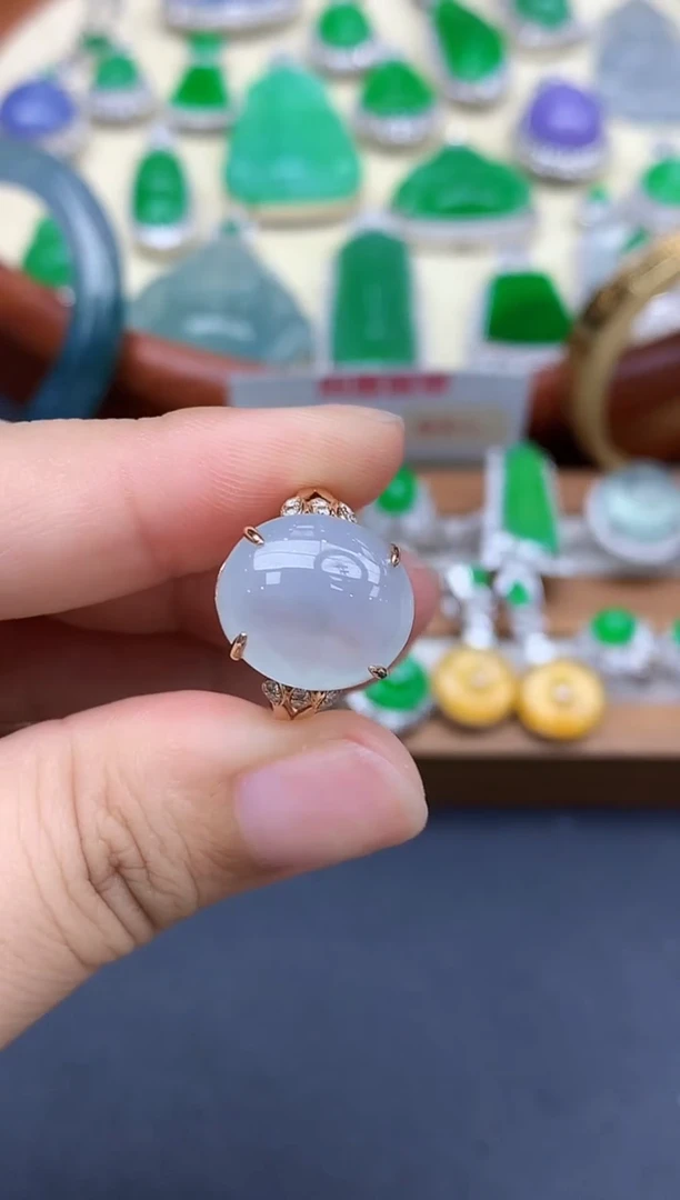 18K金镶嵌戒指翡翠288-中国好珍宝