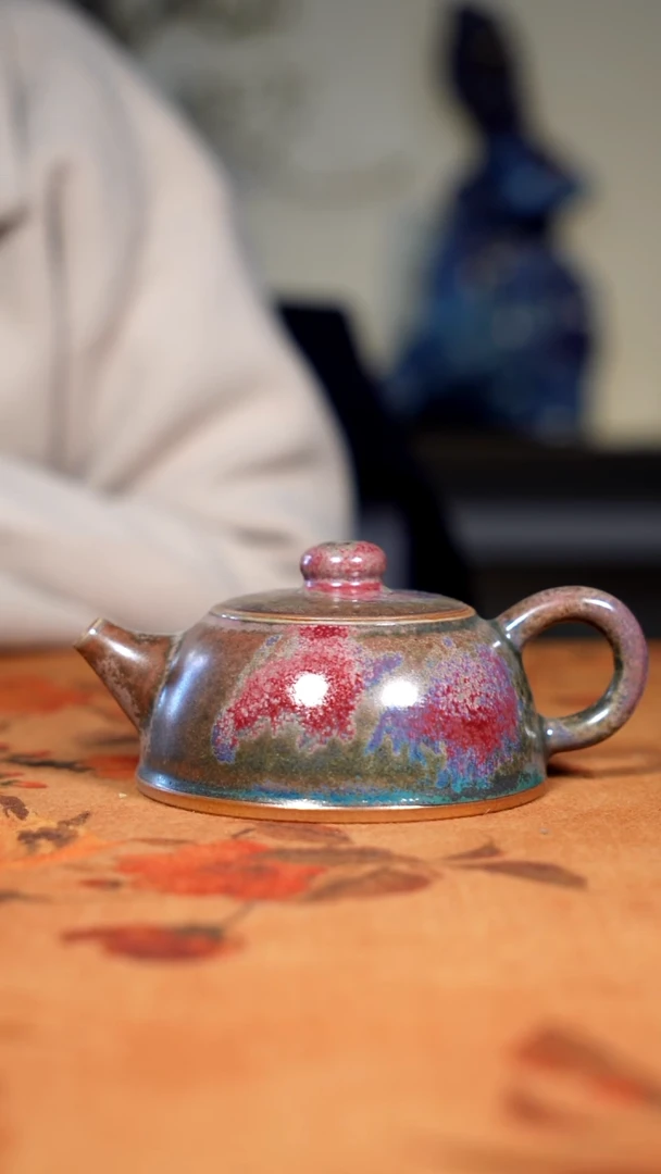 原产地钧瓷茶器摆件