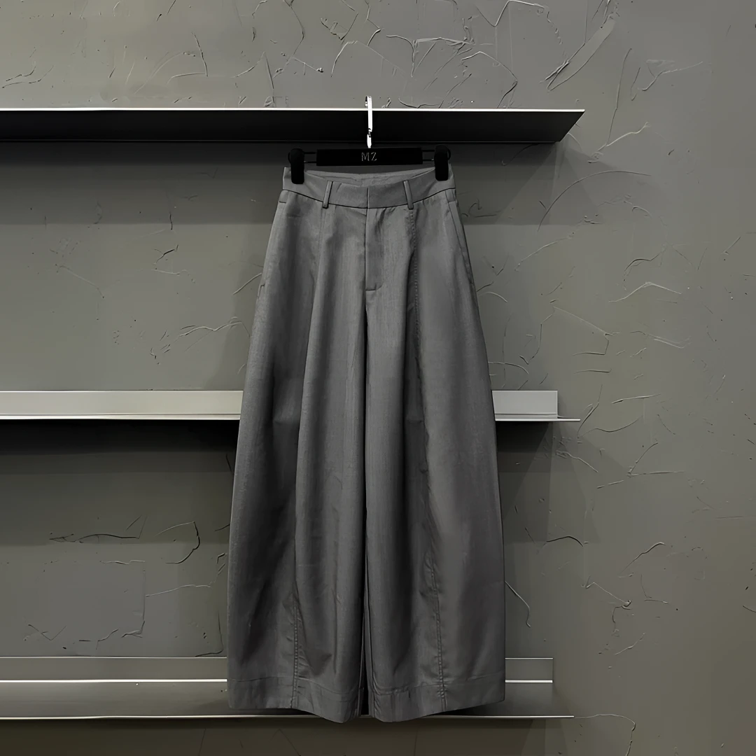 高端欧货2025年秋季新款显瘦百搭高腰休闲宽松阔腿直筒裤女西装裤