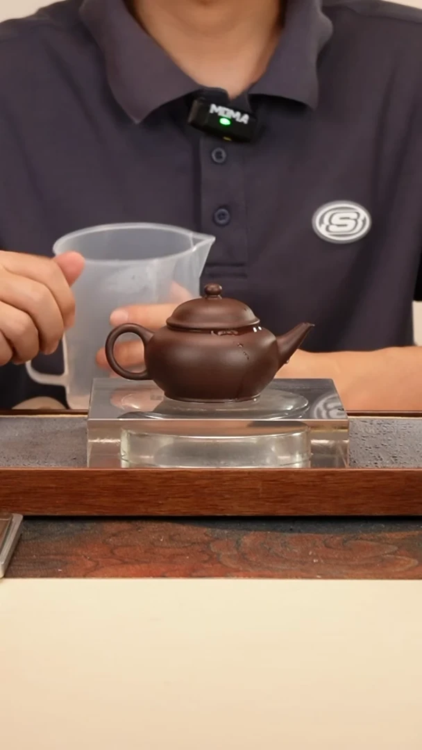 茶壶紫砂盔帽水平深井紫泥120cc内推孔