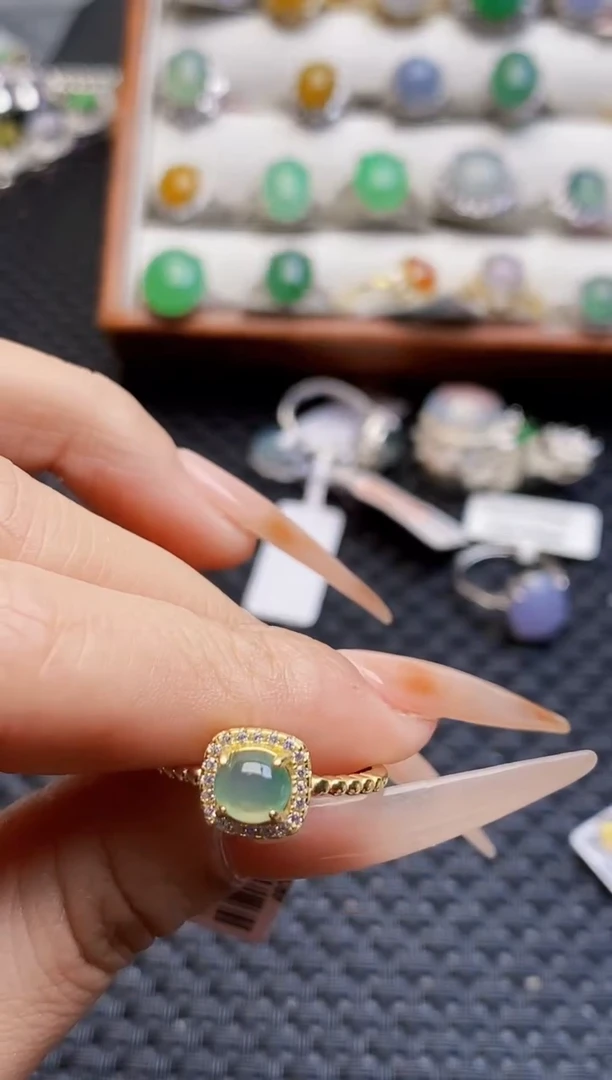 银S925镶嵌戒指翡翠5063