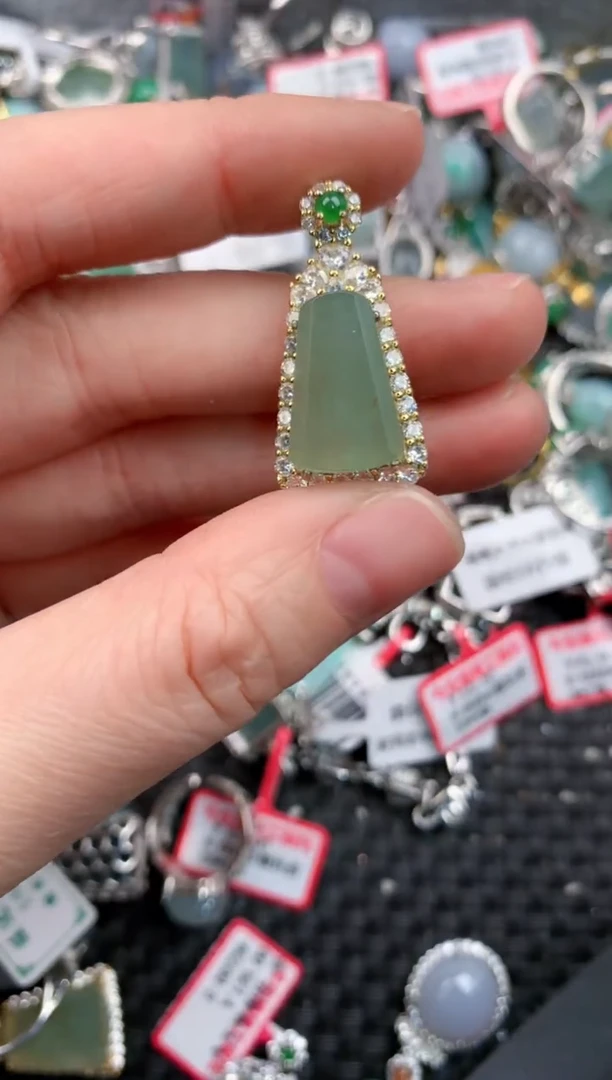 银S925镶嵌戒指翡翠11-11---10