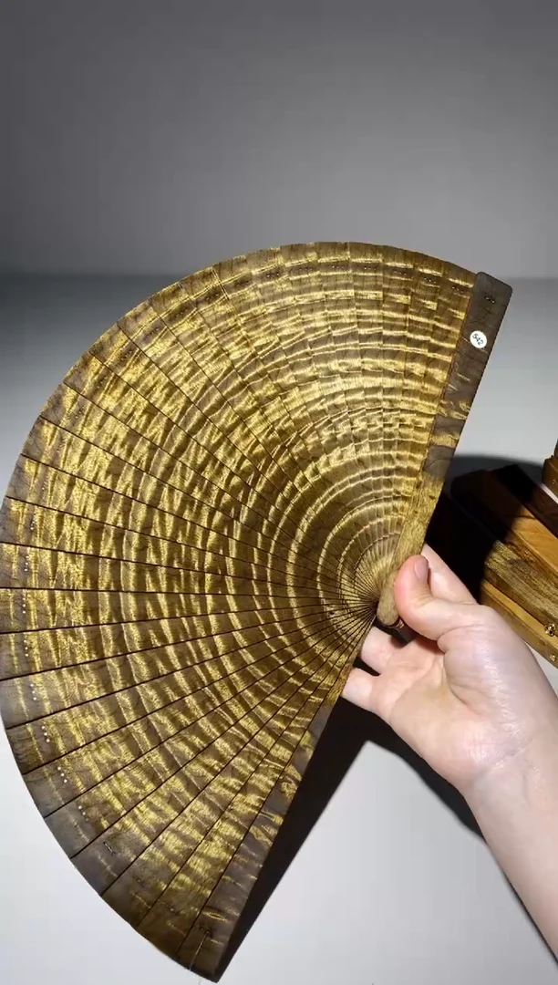 金丝楠毓*21cm金丝楠木小叶桢楠扇542
