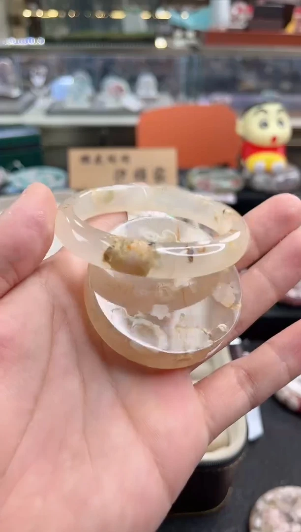 未镶嵌手镯石英质玉55圈口（赠品镯心）6863697