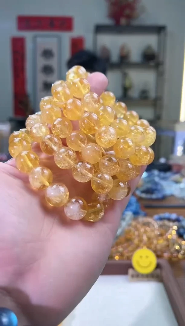 【闪购商品】黄晶手串未镶嵌14+mm巴西黄阿赛（多样性发其一）