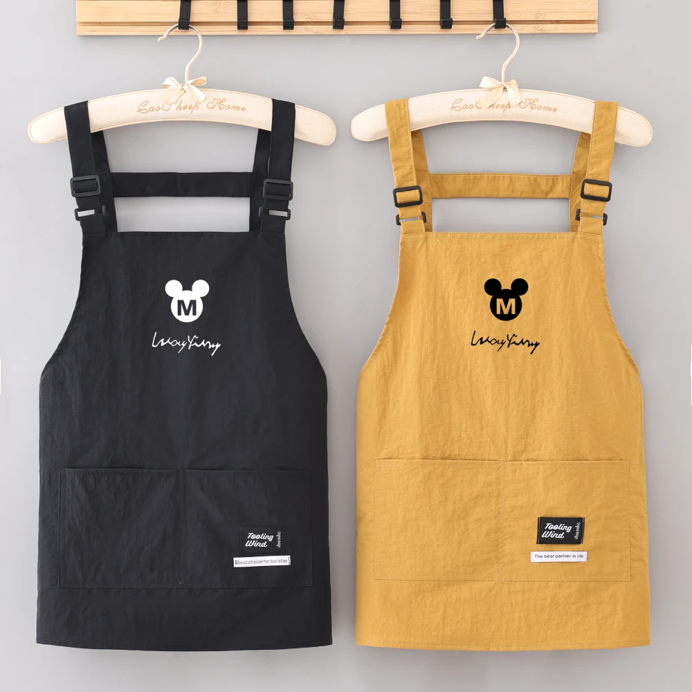 25年家用罩衣时尚防泼水工作服成人干活可调节围裙可定制印字logo