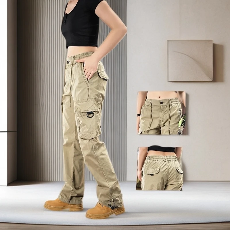 冬季加绒新款美式潮流复古工装裤男女休闲百搭弹力宽松直筒裤长裤