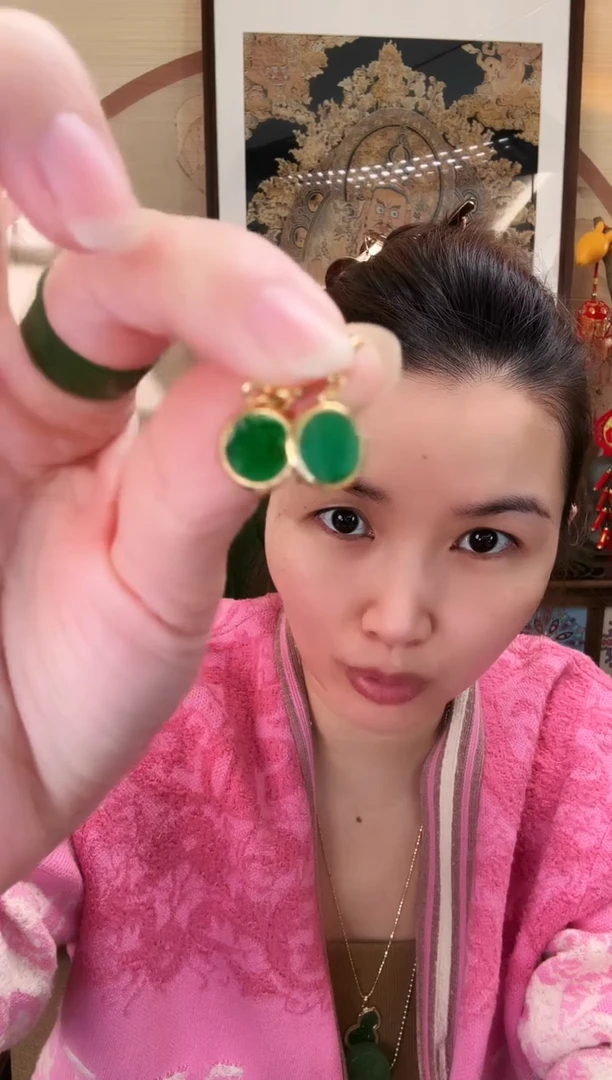 银S925镶嵌翡翠耳饰吊坠/多样性发货一件