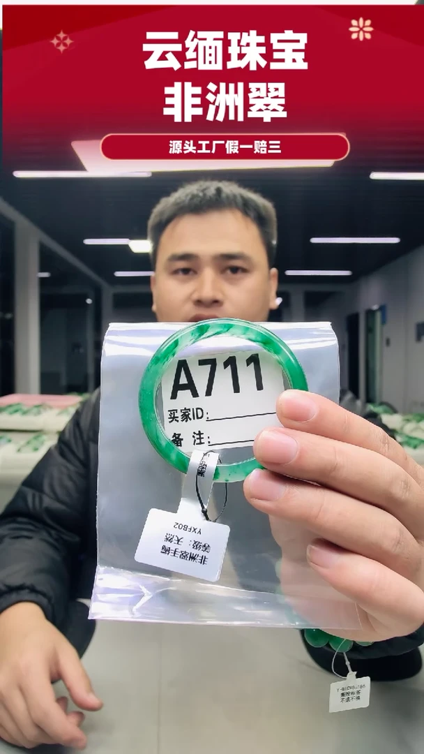 未镶嵌手镯石英质玉（非洲翠）54圈口A711