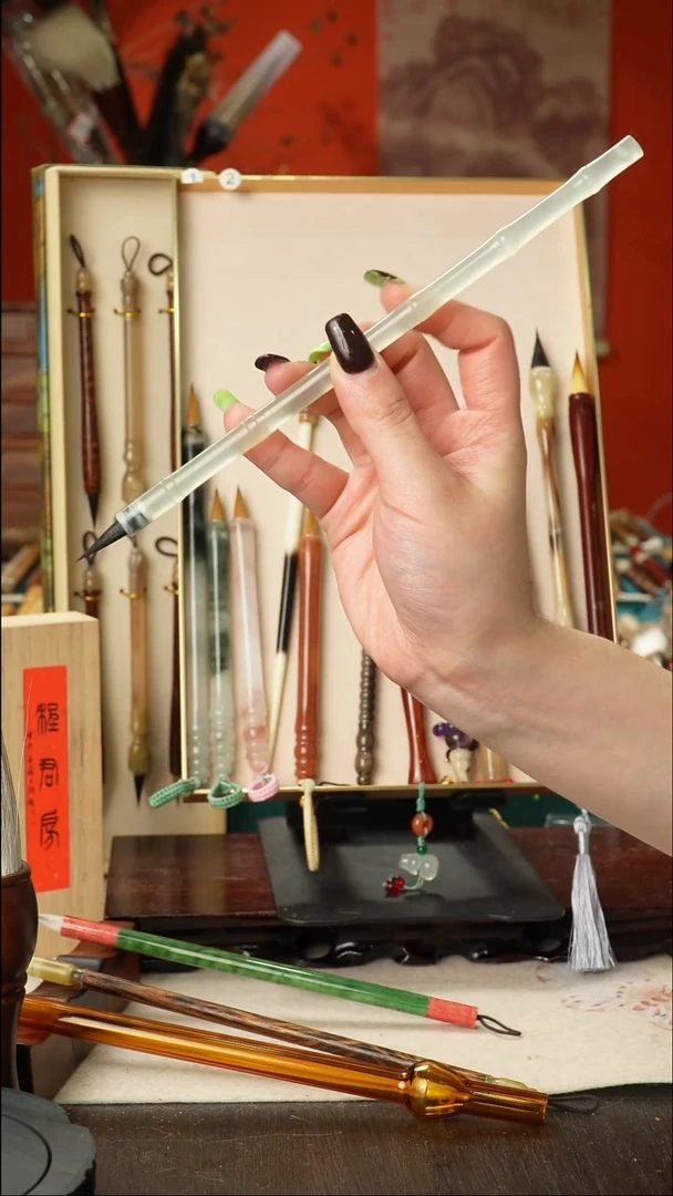 孤品高货毛笔链接 清水试笔 蘸墨不退