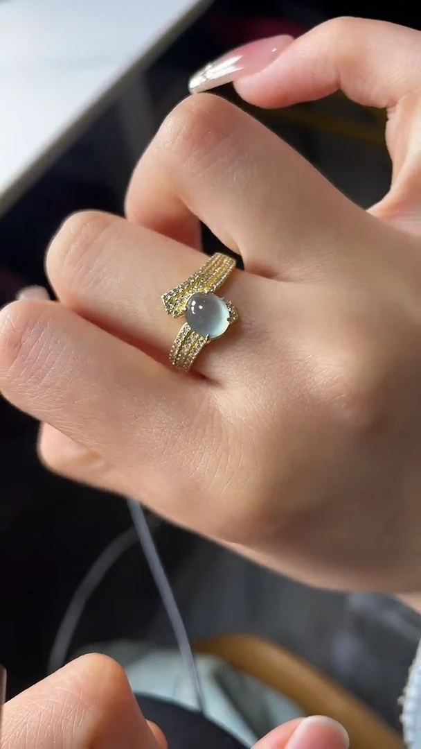 【闪购商品】翡翠戒指银S925镶嵌456456