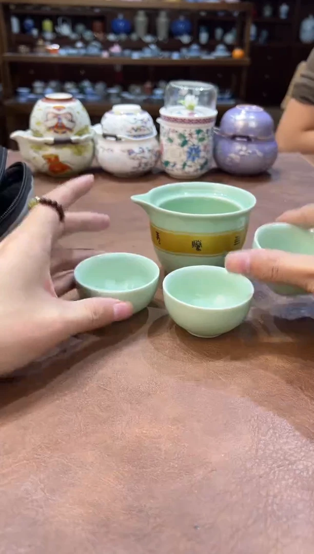 真的很便宜超好看会开片的旅行茶具