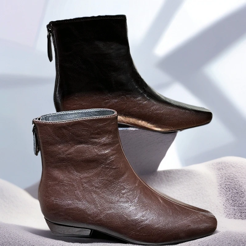 【新品牌官方店】Youth Select 真皮平底短靴