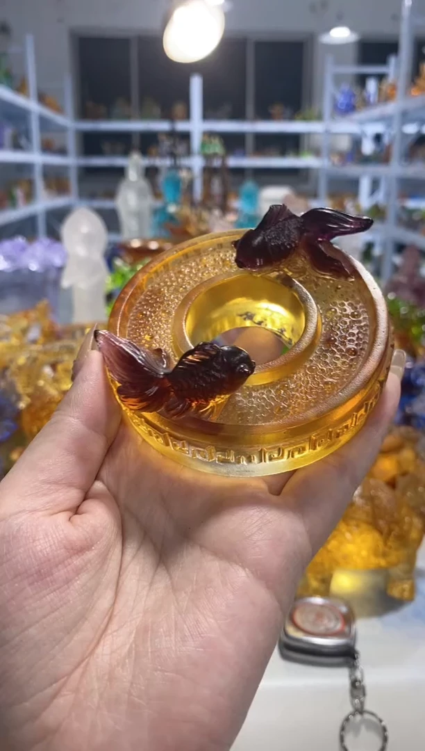 手工艺品琉璃全品双鱼转运 古法琉璃 介意勿拍 不退不换