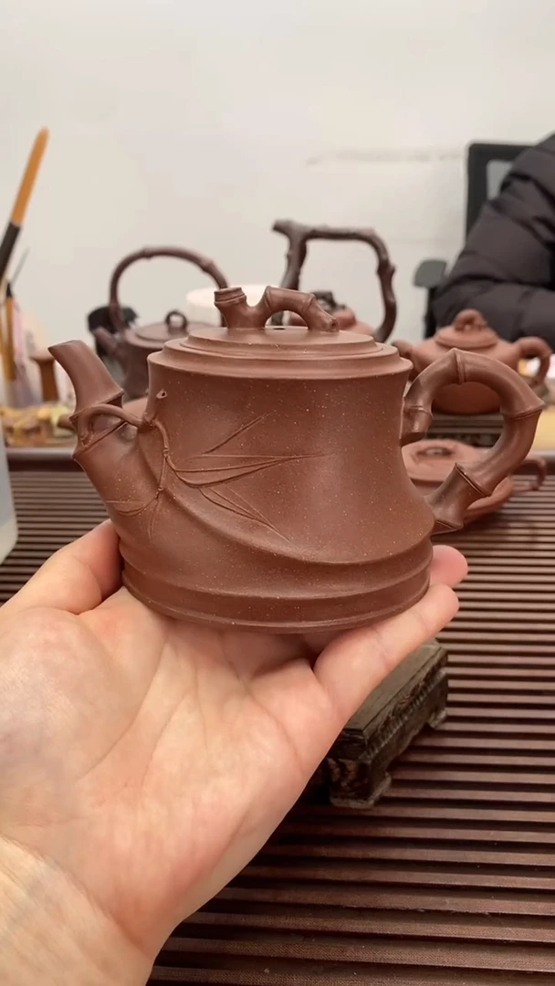 茶壶紫砂佛肚竹底槽青260毫升