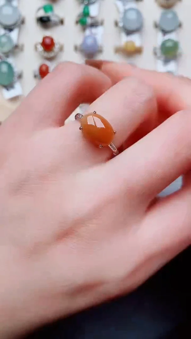 银S925镶嵌戒指翡翠...