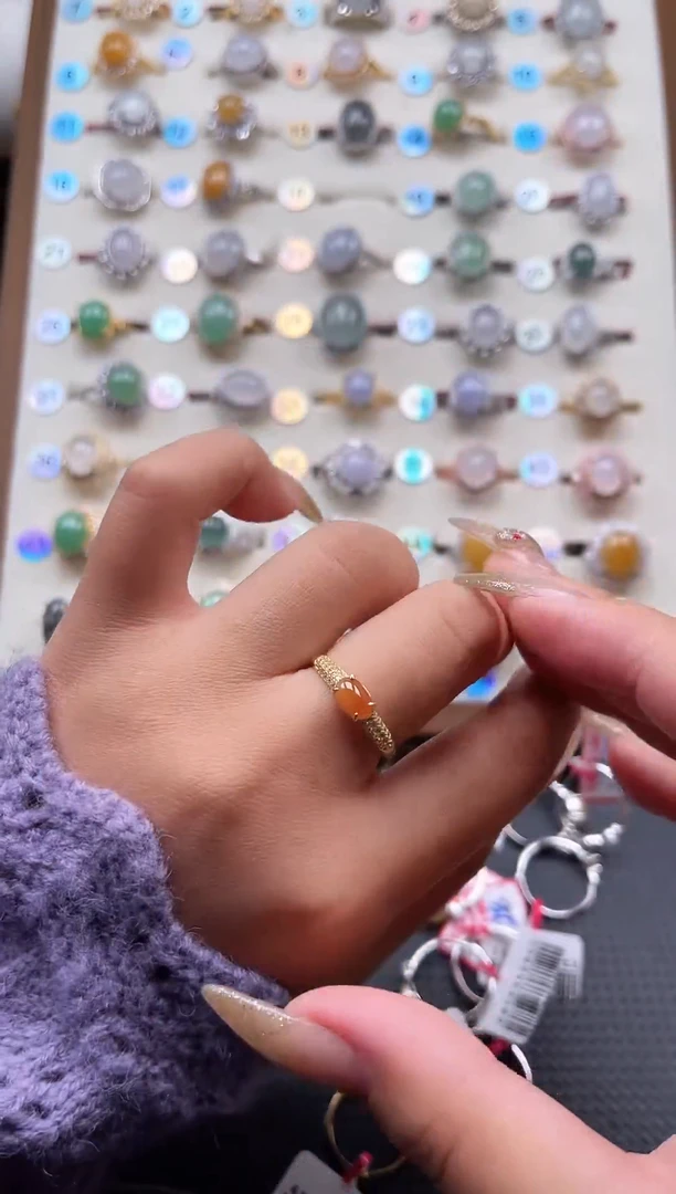 【闪购商品】翡翠戒指银S925镶嵌天然A货翡翠戒指