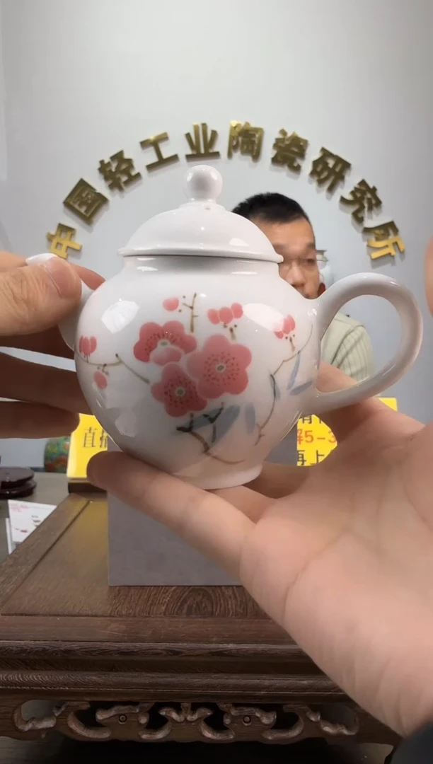 景德镇翠竹红梅壶