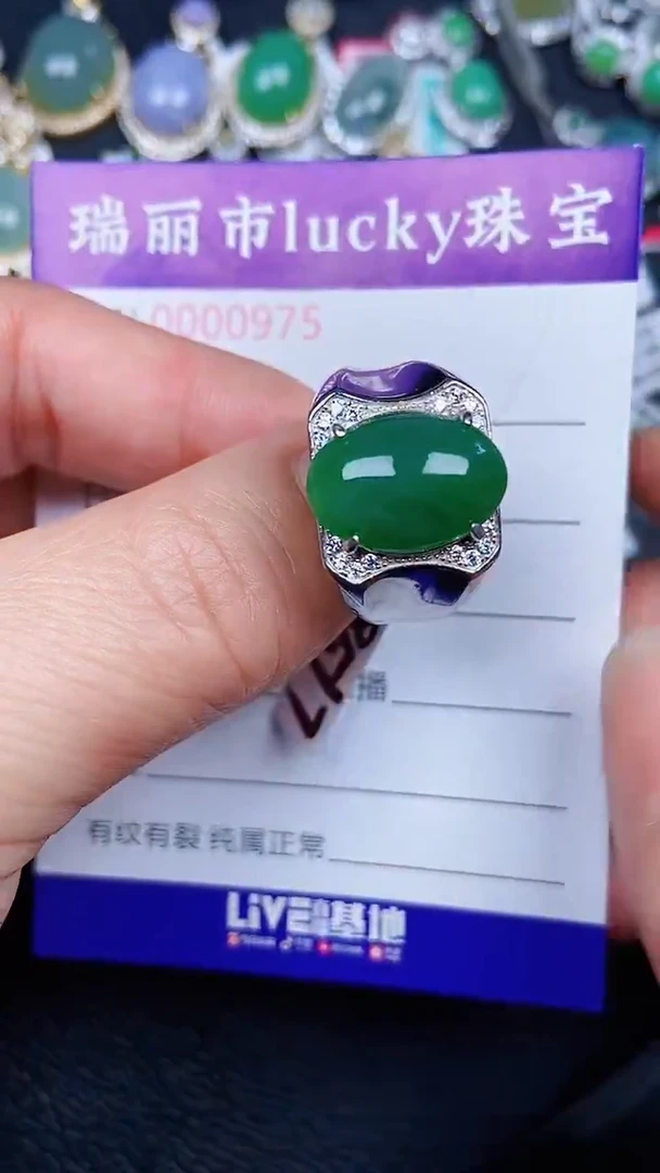 颈饰银S925镶嵌翡翠975