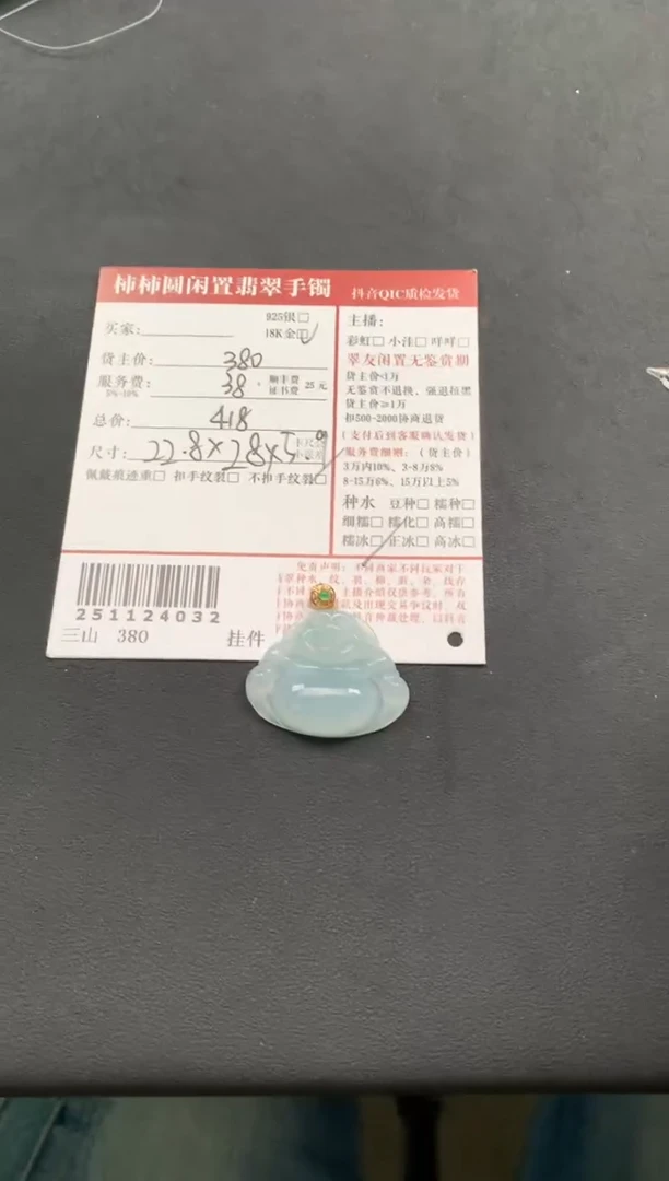 颈饰18K金镶嵌翡翠姐姐251124032
