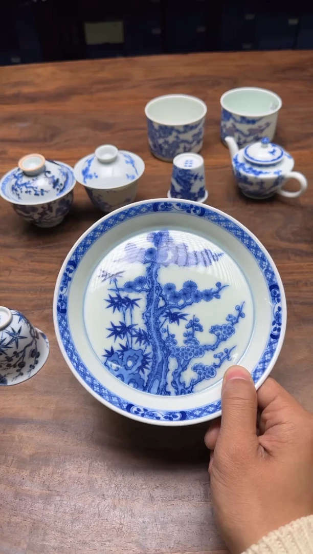 邵春霞 松竹梅折沿盘