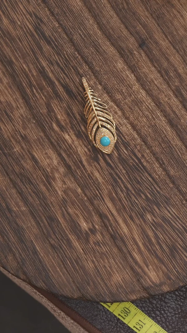 18K金镶嵌绿松石挂饰1