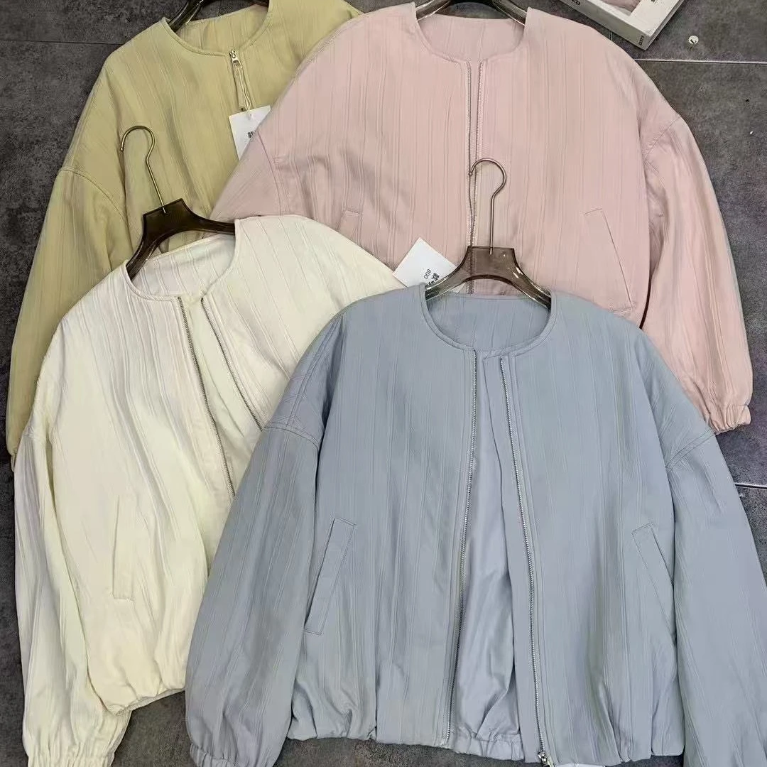 减龄韩版2025春新款宽松显瘦百搭时尚休闲夹克外套圆领棒球服洋气