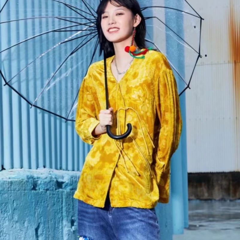 【子溪说衣】中式烧花丝绒上衣 BZ-000005