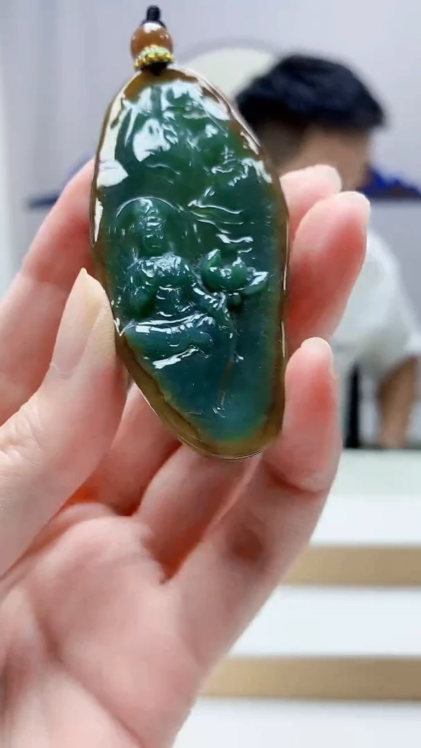 未镶嵌定制翡翠5028zm-毛货挂件观音84