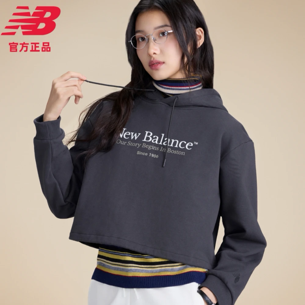 【跑者美学】NB官方25秋季新款女休闲运动卫衣短款套头衫AWT51352