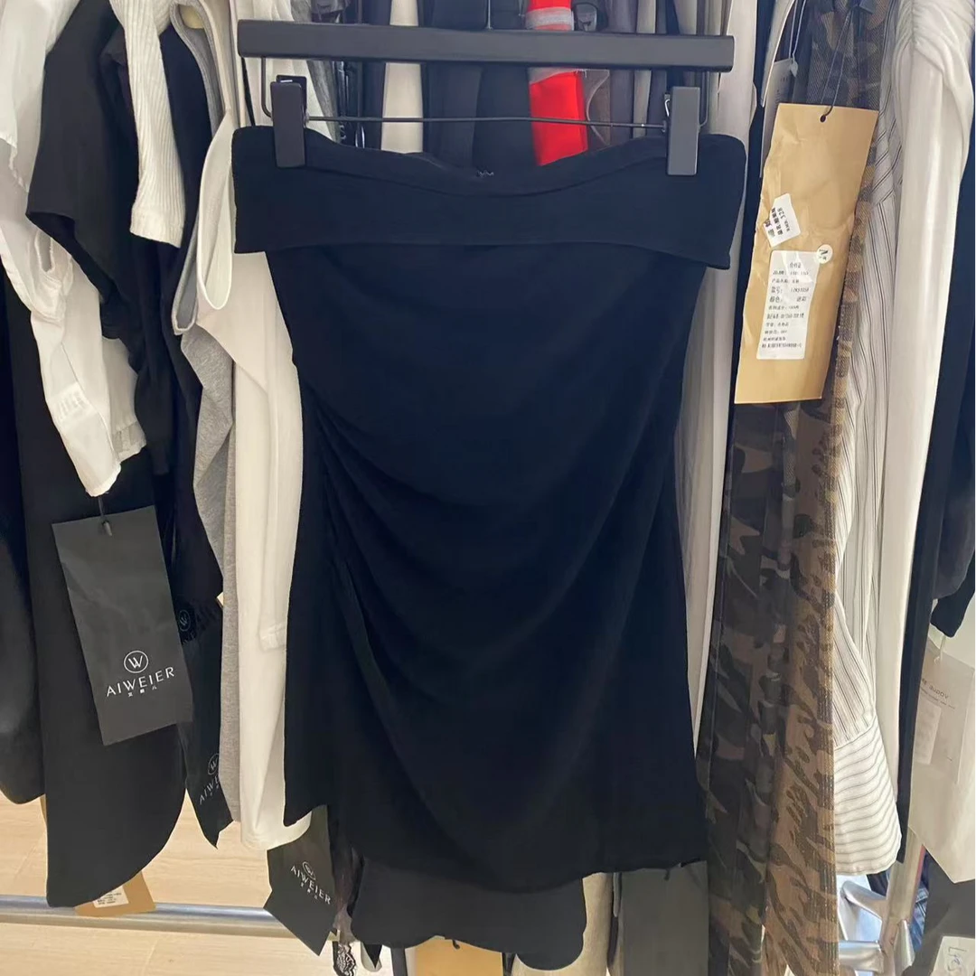 5279•T# 自带bar抹胸 意法货 街头辣妹自带胸垫高弹力抹胸·