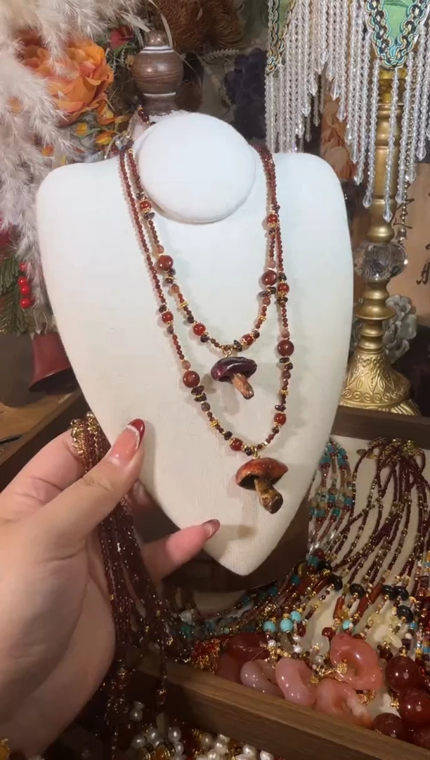 项链未镶嵌尖晶石蘑菇蘑菇  006