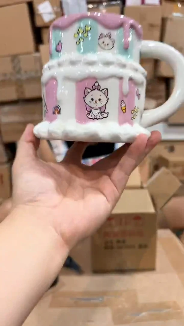 瓷片玛丽猫蛋糕水杯