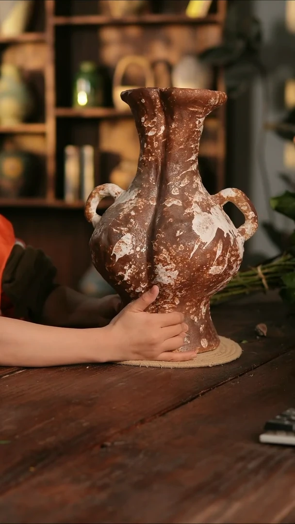 摆件22-402 陶瓷花器高39口径13