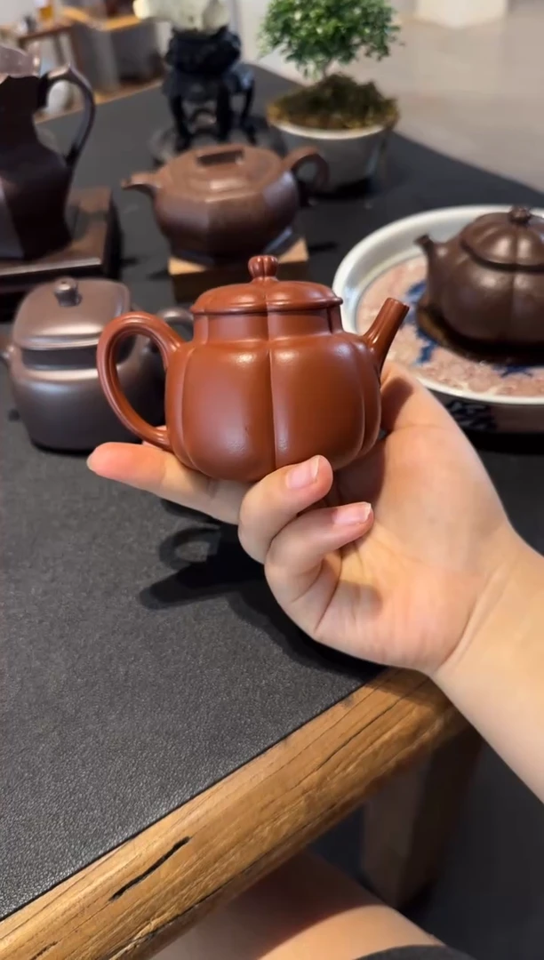 茶壶紫砂K*n繁花 朱泥