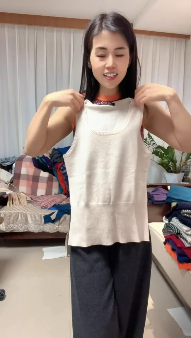 100山羊绒吊带背心
