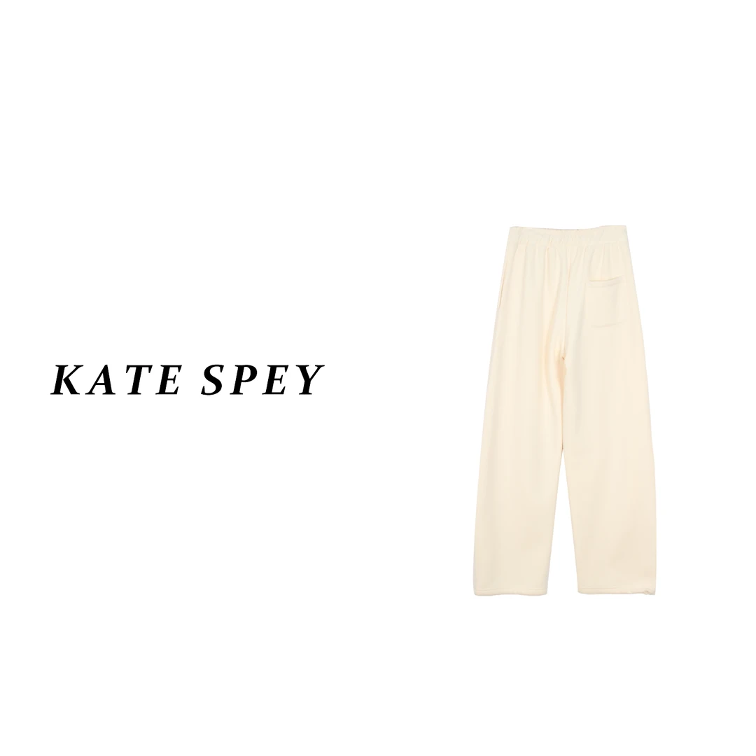 凯特丝蓓1294#秋冬保暖抽绳百搭运动刺绣休闲卫裤