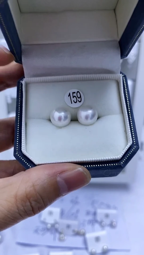银S925镶嵌耳饰淡水珍珠159