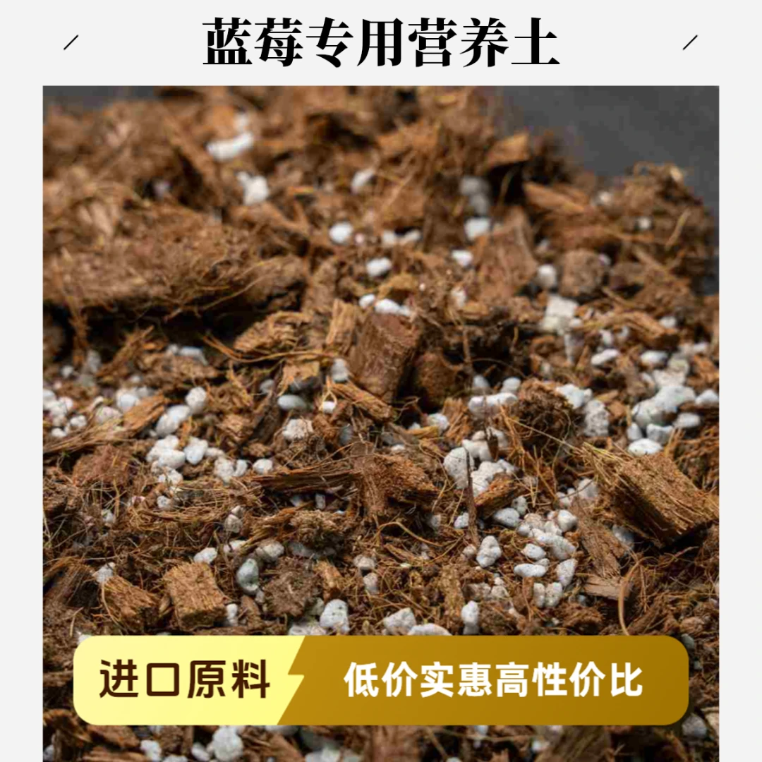 颗粒泥炭与低盐椰壳椰糠混合的蓝莓酸性基质疏松透气营养土无菌