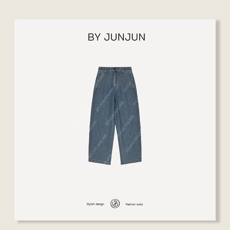 ByJunjun【不得不爱】亚麻牛仔裤夏季薄款长裤