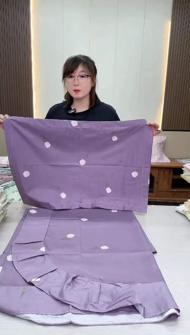 棉棉全棉枕套一对  玫瑰枕套