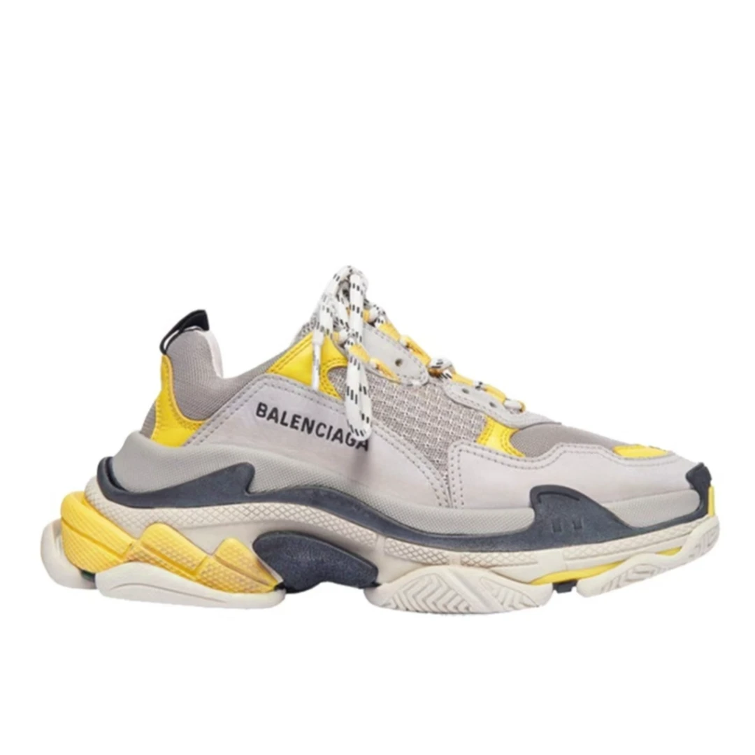 全新未使用 Balenciaga/巴黎世家 Triple S 低帮老爹鞋女款灰黄