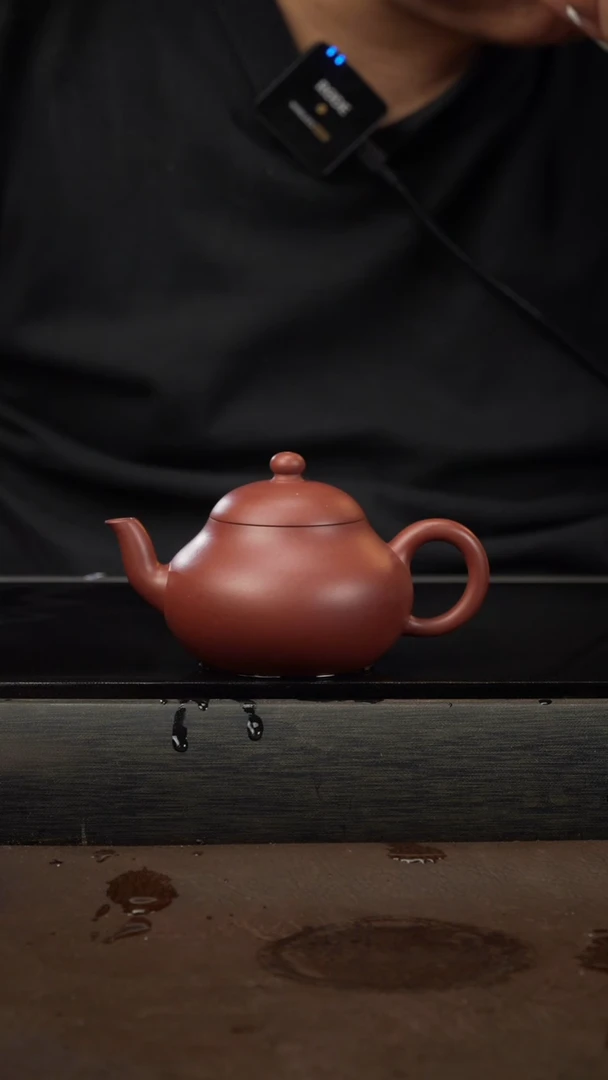 茶壶紫砂14，梨形，朱泥，180cc