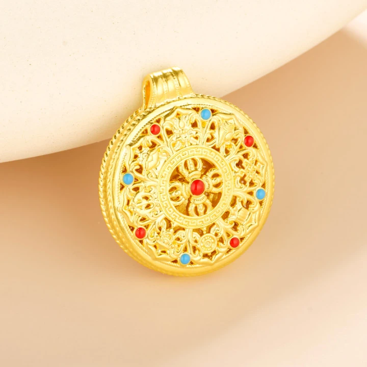 【莹莹专享】足金999饰品 八宝罗盘吊坠 GP 3.85