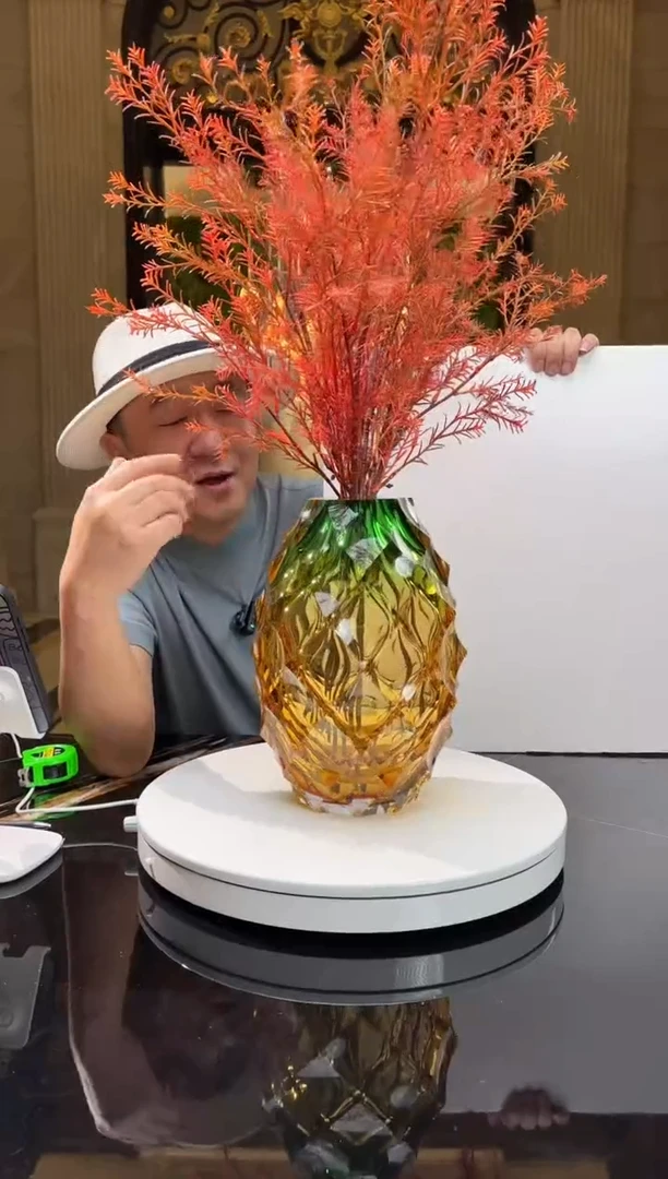 【闪购商品】茶宠AJ05724金绿色菠萝花器