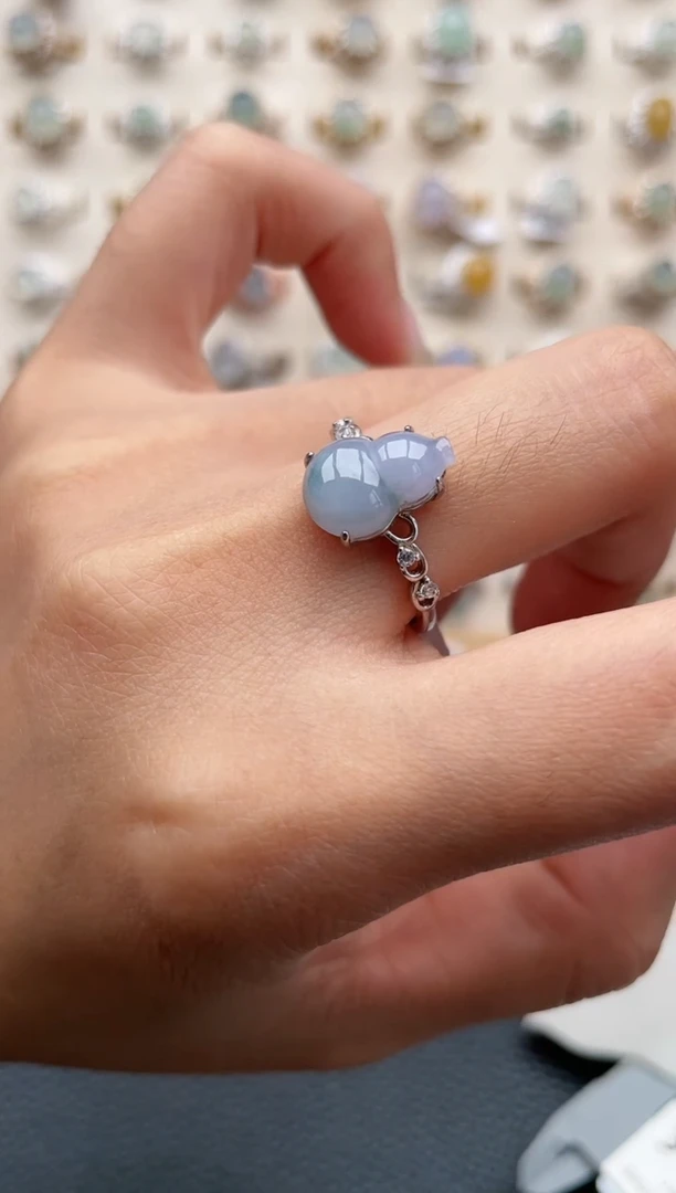 翡翠戒指银S925镶嵌1111