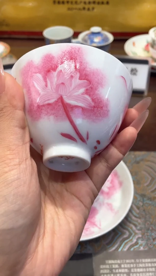 盖碗景德镇手工手绘陶瓷
